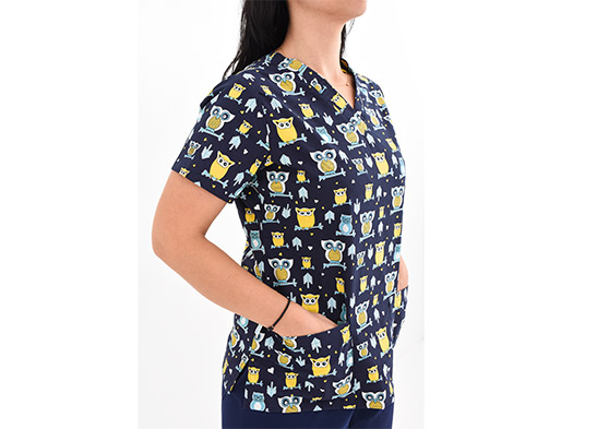 Ιατρική μπλούζα με σχέδιο κουκουβάγιες